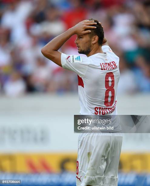 Fussball 1. Bundesliga Saison 2014/2015 4. SPIELTAG VfB Stuttgart - TSG 1899 Hoffenheim Enttaeuschung; Moritz Leitner