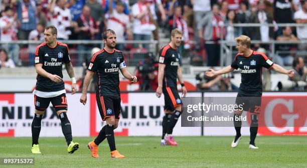 Spieltag VfB Stuttgart - Hamburger SV Enttaeuschung Hamburger SV; Pierre-Michel Lasogga und Rafael van der Vaart