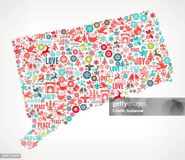 connecticut chrismas holiday celebration vector icon pattern - cocoa leaf stock illustrations