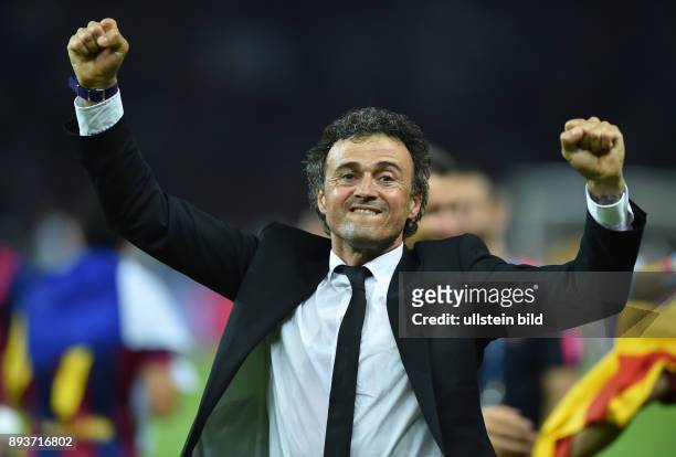 Juventus Turin - FC Barcelona JUBEL CHL Sieger 2015 FC Barcelona: Trainer Luis Enrique