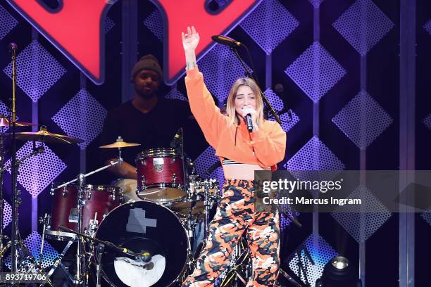 Julia Michaels performs onstage during Power 96.1s Jingle Ball 2017 Presented by Capital One at Philips Arena on December 15, 2017 in Atlanta,...