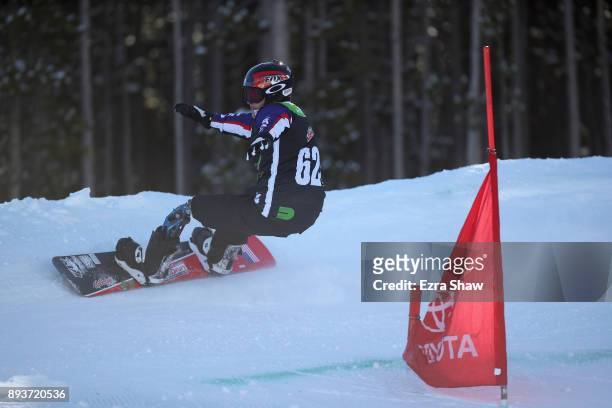 Mike Schultz competes in the adaptive banked slalom final during Day 3 of the Dew Tour on December 15, 2017 in Breckenridge, Colorado.