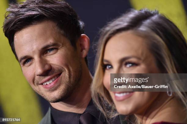 Actor Matt Lanter and Angela Stacy arrive at the premiere of Universal Pictures' 'Pitch Perfect 3' at Dolby Theatre on December 12, 2017 in...