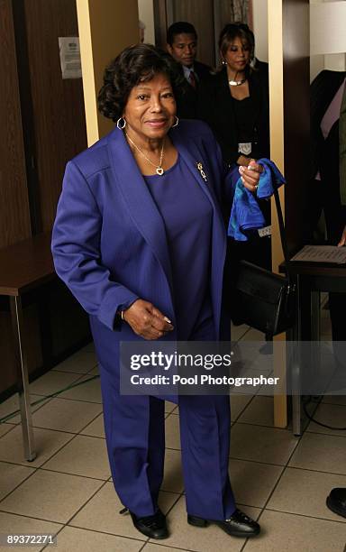 Michael Jackson's mother Katherine Jackson arrives at court for Michael's child molestation trial at Santa Barbara County Superior Court on March 3,...