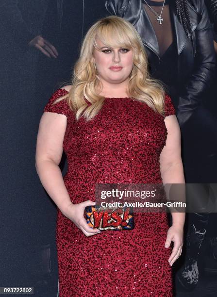 Actress Rebel Wilson arrives at the premiere of Universal Pictures' 'Pitch Perfect 3' at Dolby Theatre on December 12, 2017 in Hollywood, California.