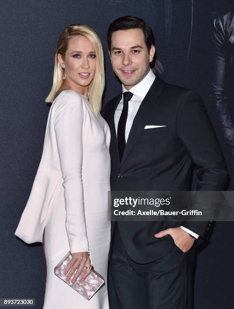 Actors Anna Camp and Skylar Astin arrive at the premiere of Universal Pictures' 'Pitch Perfect 3' at Dolby Theatre on December 12, 2017 in Hollywood,...