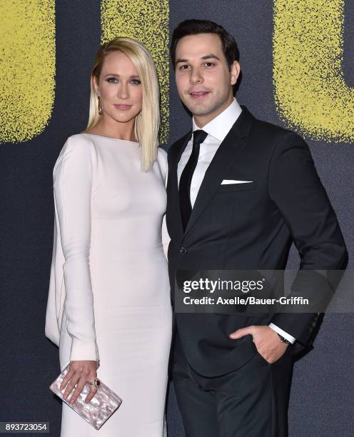 Actors Anna Camp and Skylar Astin arrive at the premiere of Universal Pictures' 'Pitch Perfect 3' at Dolby Theatre on December 12, 2017 in Hollywood,...