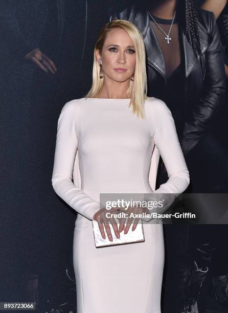 Actress Anna Camp arrives at the premiere of Universal Pictures' 'Pitch Perfect 3' at Dolby Theatre on December 12, 2017 in Hollywood, California.