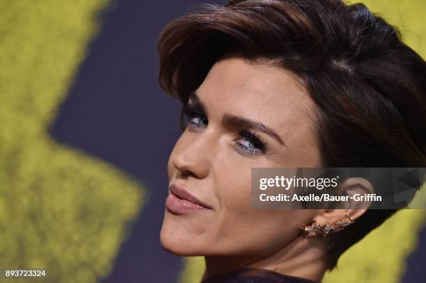 Actress Ruby Rose arrives at the premiere of Universal Pictures' 'Pitch Perfect 3' at Dolby Theatre on December 12, 2017 in Hollywood, California.