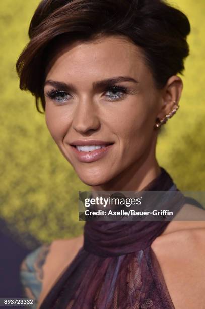 Actress Ruby Rose arrives at the premiere of Universal Pictures' 'Pitch Perfect 3' at Dolby Theatre on December 12, 2017 in Hollywood, California.