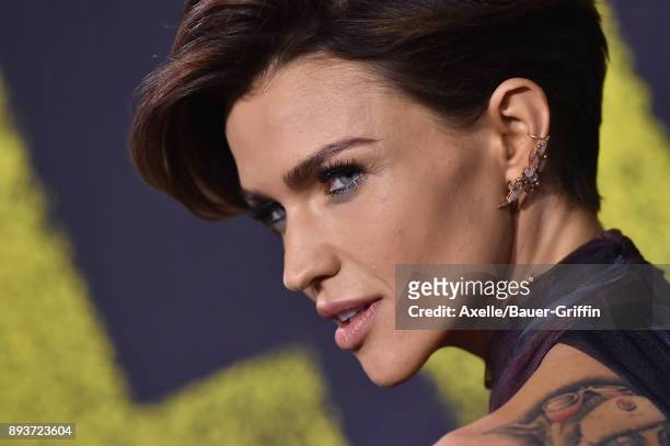 Actress Ruby Rose arrives at the premiere of Universal Pictures' 'Pitch Perfect 3' at Dolby Theatre on December 12, 2017 in Hollywood, California.