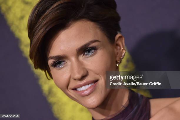 Actress Ruby Rose arrives at the premiere of Universal Pictures' 'Pitch Perfect 3' at Dolby Theatre on December 12, 2017 in Hollywood, California.