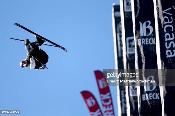 Torin Yater-Wallace of the United States competes in the Men's Pro Ski Superpipe Final during Day 3 of the Dew Tour on December 15, 2017 in...