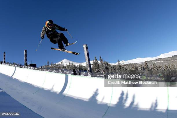 Alexander Ferreira of the United States competes in the Men's Pro Ski Superpipe Final during Day 3 of the Dew Tour on December 15, 2017 in...