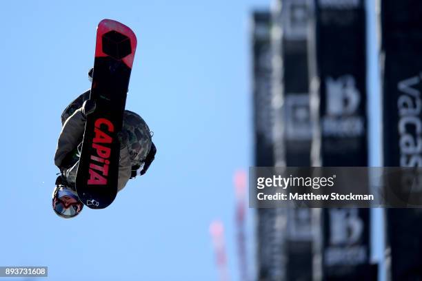 Chase Josey of the United States competes in the Men's Pro Snowboard Superpipe Final during Day 3 of the Dew Tour on December 15, 2017 in...