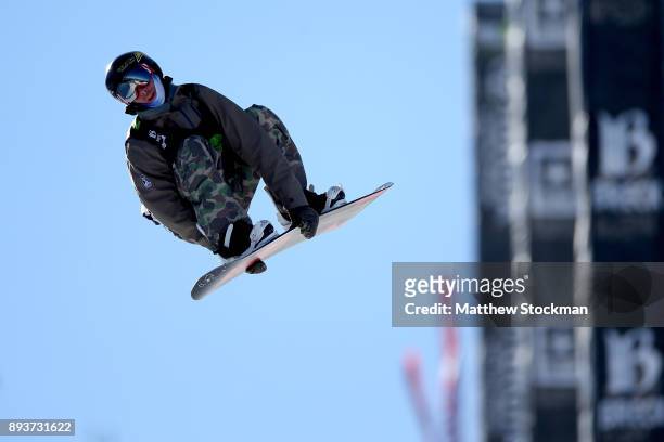 Chase Josey of the United States competes in the Men's Pro Snowboard Superpipe Final during Day 3 of the Dew Tour on December 15, 2017 in...