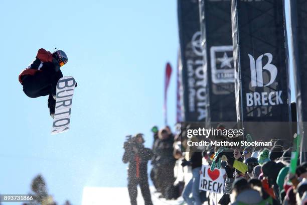 Ben Ferguson of the United States competes in the Men's Pro Snowboard Superpipe Final during Day 3 of the Dew Tour on December 15, 2017 in...