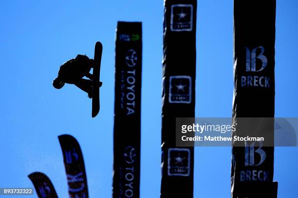 Iouri Podladtchikov of Switzerland competes in the Men's Pro Snowboard Superpipe Final during Day 3 of the Dew Tour on December 15, 2017 in...