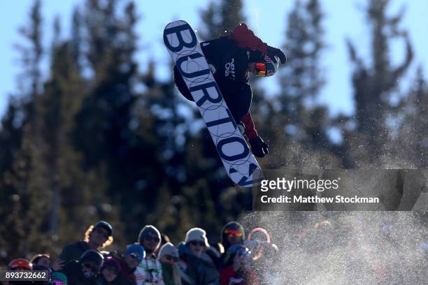 Ben Ferguson of the United States competes in the Men's Pro Snowboard Superpipe Final during Day 3 of the Dew Tour on December 15, 2017 in...