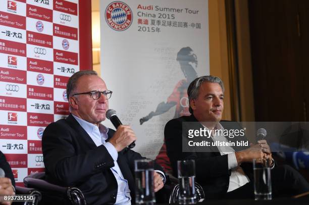 Audi Football Summer Tour China 2015 FC Bayern Muenchen Tag 7: Pressekonferenz Vorstandsvorsitzender Karl Heinz Rummenigge und Vorstandsmitglied...