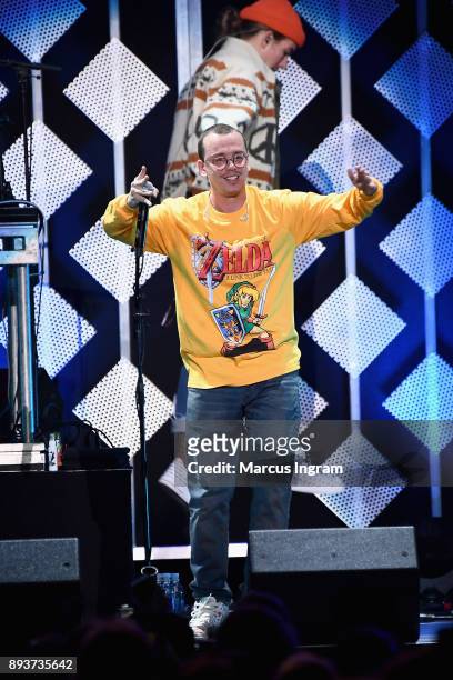 Logic performs onstage during Power 96.1s Jingle Ball 2017 Presented by Capital One at Philips Arena on December 15, 2017 in Atlanta, Georgia.