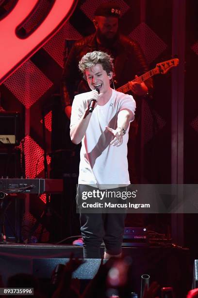 Charlie Puth performs onstage during Power 96.1s Jingle Ball 2017 Presented by Capital One at Philips Arena on December 15, 2017 in Atlanta, Georgia.