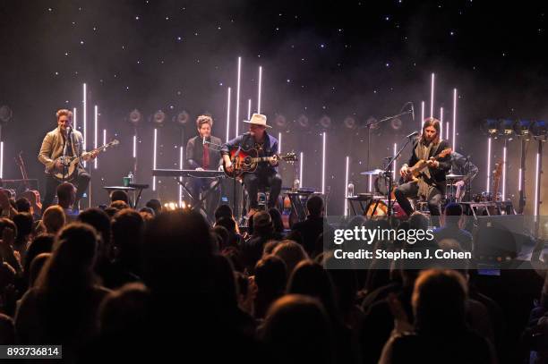 Bo Rinehart,Josh Lovelace, Bear Rinehart, Randall Harris, and Seth M. Bolt of the band Needtobreathe performs at Brown Theatre on December 15, 2017...