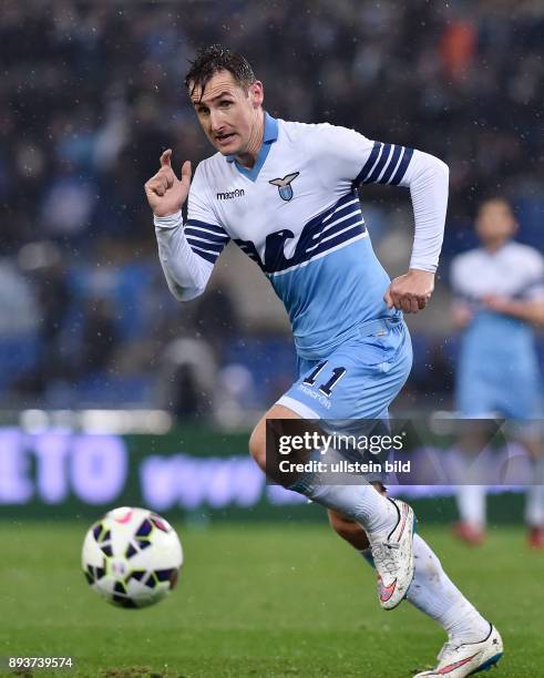 Coppa Italia Viertelinale 2014/2015 Lazio Rom - SSC Neapel Miroslav Klose am Ball