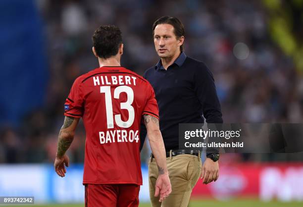 Fussball International Champions League Saison 2015/2016 Qualifikation Lazio Rom - Bayer 04 Leverkusen Enttaeuschung Bayer 04 Leverkusen: Trainer...