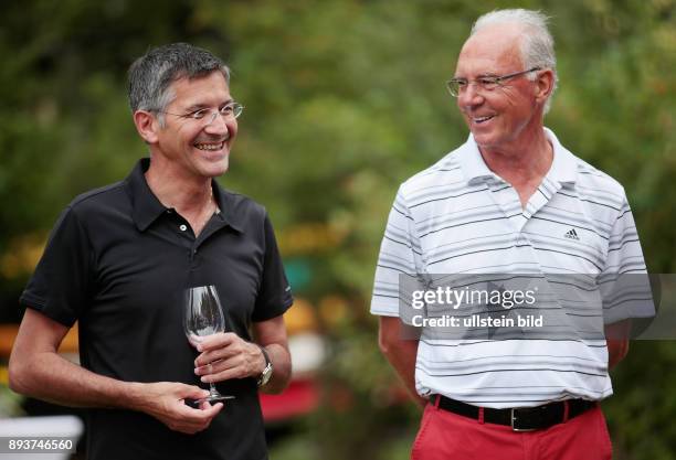 Fussball 25 Jahre nach dem Titelgewinn bei der WM 1990 in Italien Franz Beckenbauer und Herbert Hainer