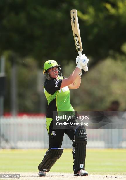 Rachel Priest of the Thunder bats during the Women's Big Bash League match between the Melbourne Stars and the Sydney Thunder at Horwall Oval on...
