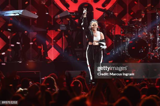 Demi Lovato performs onstage during Power 96.1s Jingle Ball 2017 Presented by Capital One at Philips Arena on December 15, 2017 in Atlanta, Georgia.