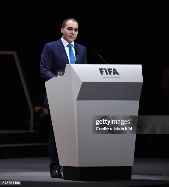 Fussball International Ausserordentlicher FIFA Kongress 2016 im Hallenstadion in Zuerich FIFA Praesidenten Kandidat H.R.H. Prinz Ali BIN AL HUSSEIN