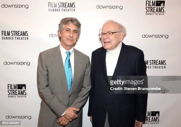 Alexander Payne and Warren Buffett attend the 'Downsizing' special screening at Dundee Theater on December 15, 2017 in Omaha, United States.