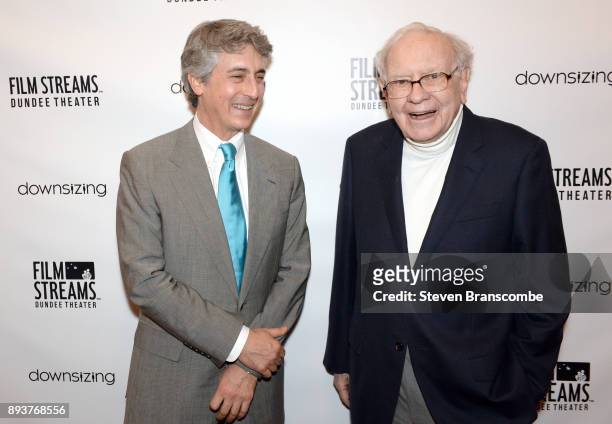 Alexander Payne and Warren Buffett attend the 'Downsizing' special screening at Dundee Theater on December 15, 2017 in Omaha, United States.