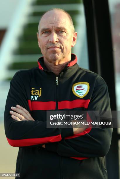 Oman's national football team coach Peter Tim Verbeek poses for a picture prior to his friendly game against Yemen in Muscat on December 16, 2017.