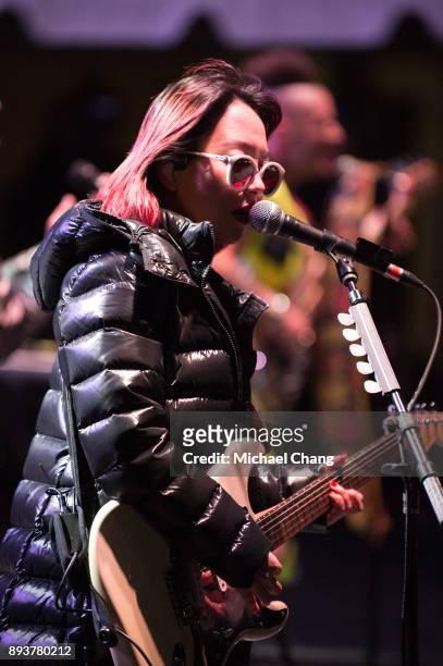 JinJoo Lee of DNCE perform during Base*FEST Powered by USAA on December 15, 2017 at Naval Air Station Pensacola, Florida.