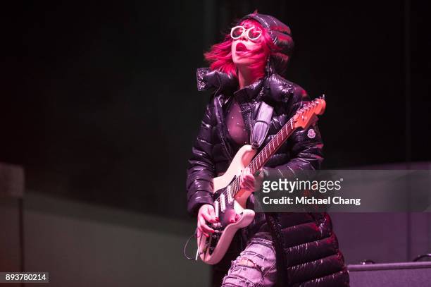 JinJoo Lee of DNCE performs during Base*FEST Powered by USAA on December 15, 2017 at Naval Air Station Pensacola, Florida.