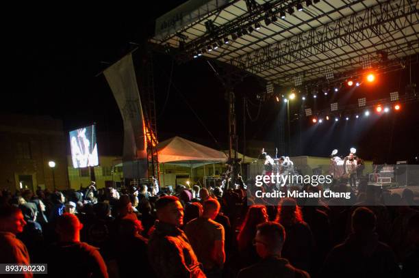 Shawna Thompson and Keifer Thompson of Thompson Square during Base*FEST Powered by USAA on December 15, 2017 at Naval Air Station Pensacola, Florida.