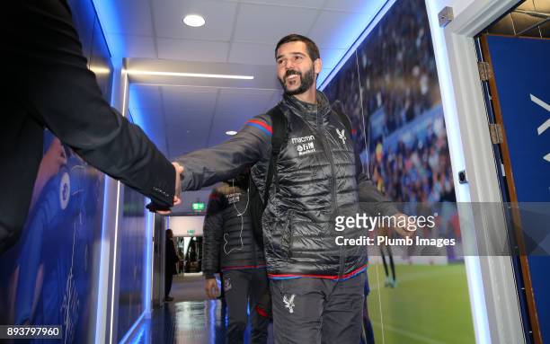 Julian Speroni of Crystal Palace arrives at King Power Stadium ahead of the Premier League match between Leicester City and Crystal Palace at King...