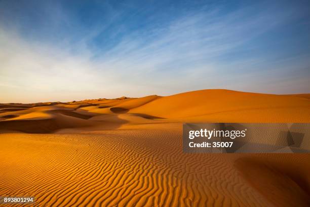 paisaje del desierto duna onda patrón, omán - sand dune fotografías e imágenes de stock