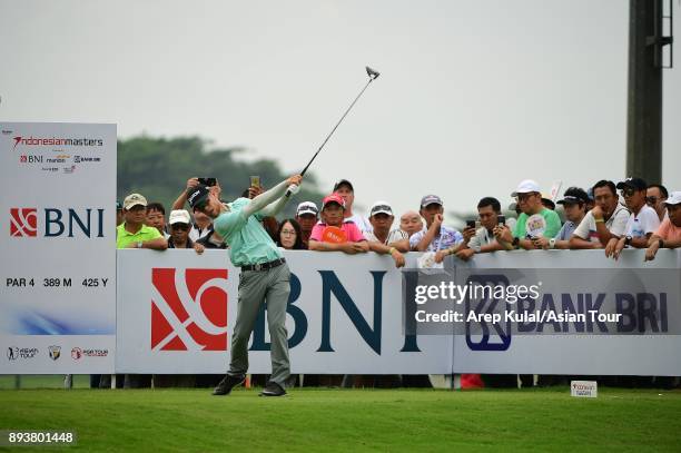 Scott Vincent of Zimbabwe pictured during the round three of the 2017 Indonesian Masters at Royale Jakarta Golf Club on December 16, 2017 in Jakarta,...