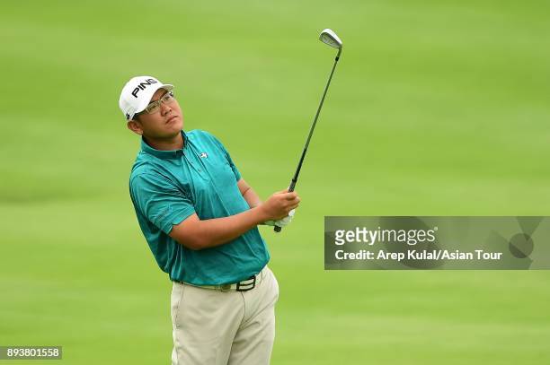 Choo Tze Huang of Singapore pictured during the round three of the 2017 Indonesian Masters at Royale Jakarta Golf Club on December 16, 2017 in...