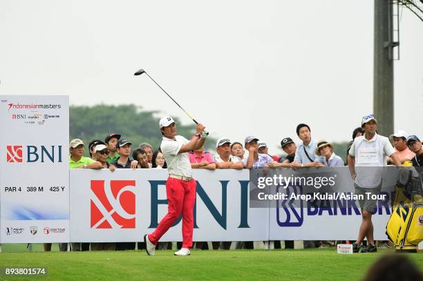 Yusaku Miyazato of Japan pictured during the round three of the 2017 Indonesian Masters at Royale Jakarta Golf Club on December 16, 2017 in Jakarta,...