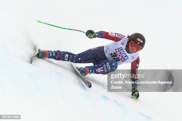 Stacey Cook of USA competes during the Audi FIS Alpine Ski World Cup Women's Super G on December 16, 2017 in Val-d'Isere, France.