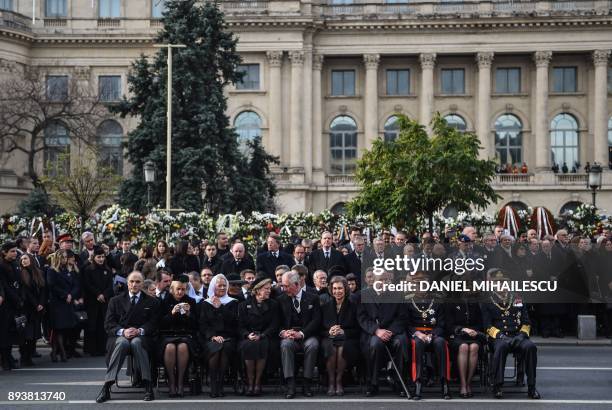 Prince Lorenz of Belgium, Princess Astrid of Belgium, Princess Muna of Jordan, Queen Anne-Marie of Greece, Prince Charles of Wales, former Queen of...