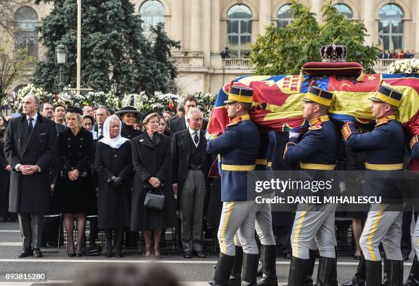 Prince Lorenz of Belgium, Princess Astrid of Belgium, Princess Muna of Jordan, Queen Anne-Marie of Greece and Prince Charles of Wales attend the...