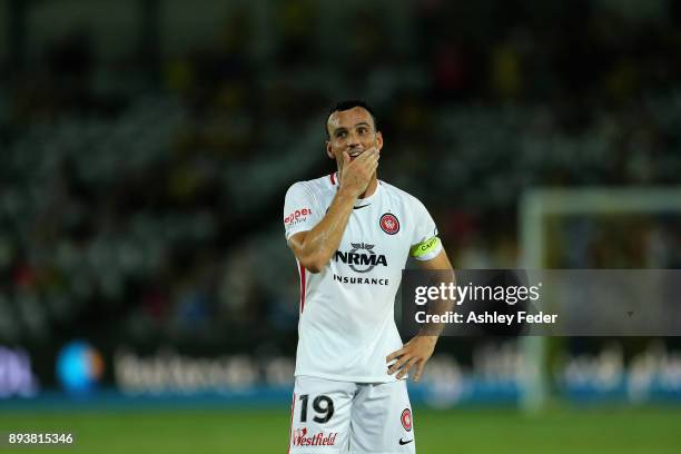 Mark Bridge of the Wanderers loks on during the round 11 A-League match between the Central Coast and the Western Sydney Wanderers at Central Coast...