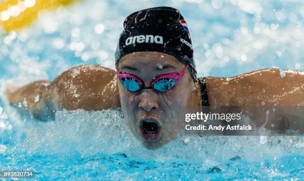 Ranomi Kromowidjojo of the Netherlands during the Women's 100m Butterfly Heats on December 16, 2017 in Copenhagen, Denmark.