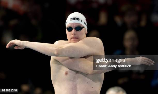 Konrad Czerniak of Poland competes during the Men's 100m Freestyle Heats at the European Short Course Swimming Championships December 16, 2017 in...